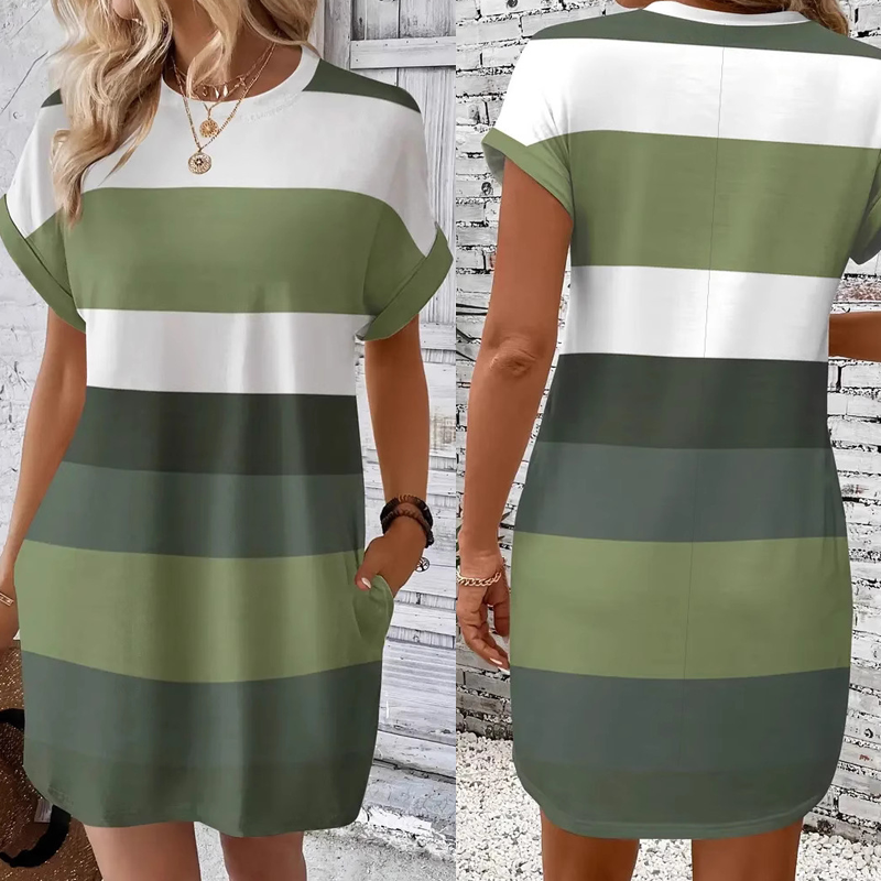 💓Summer Hot Sale💓Women's Casual Round Neck Dress