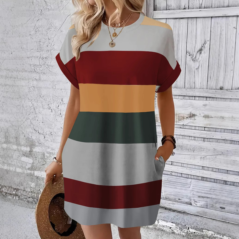 💓Summer Hot Sale💓Women's Casual Round Neck Dress