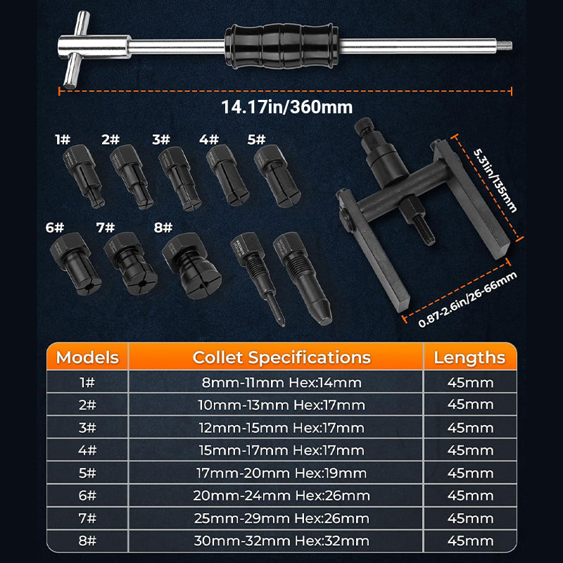 Blind Hole Collet Bearing Puller Set