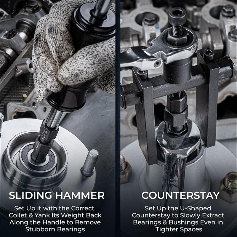 Blind Hole Collet Bearing Puller Set