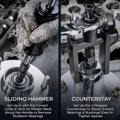 Blind Hole Collet Bearing Puller Set