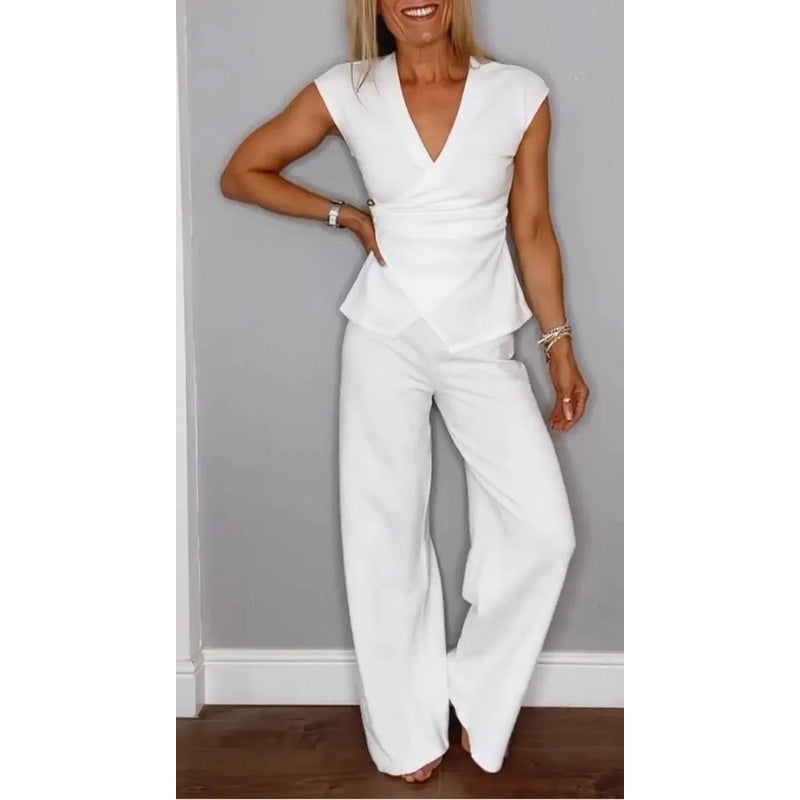 💋Women's Elegant V-Neck Top & Pants Set
