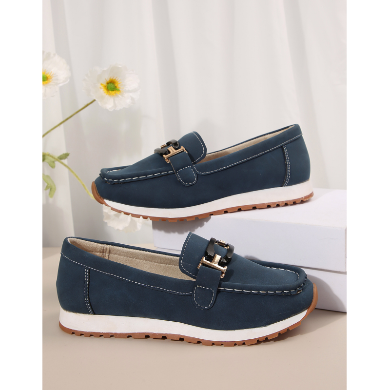 Casual Suede-like Upper Thick Sole Loafers