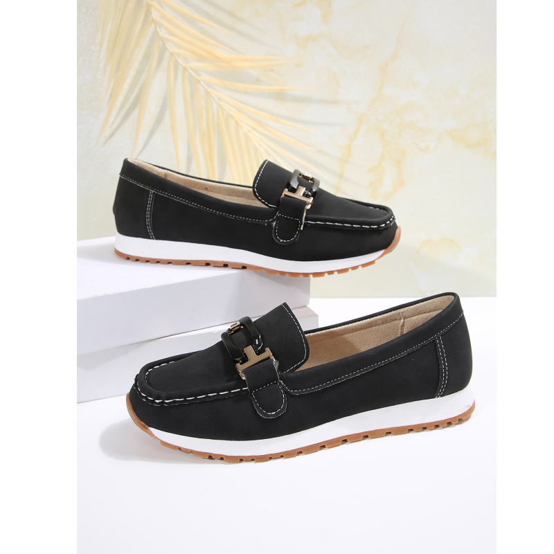 Casual Suede-like Upper Thick Sole Loafers