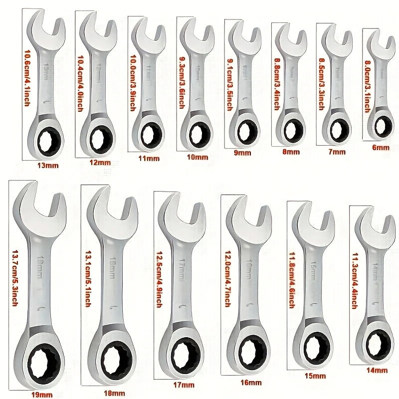 CR-V Steel Ratcheting Combination Wrench