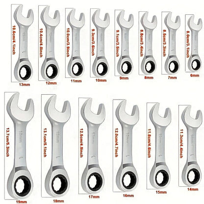 CR-V Steel Ratcheting Combination Wrench