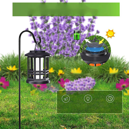Waterproof outdoor solar flame lantern