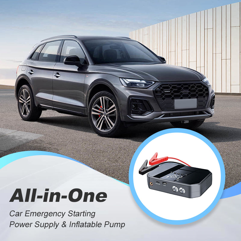 All-in-One Car Emergency Starting Power Supply & Inflatable Pump Set