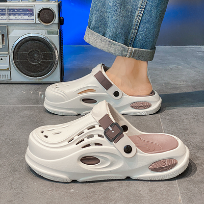 Breathable Dual-Wear Soft Sole Closed-Toe Slippers