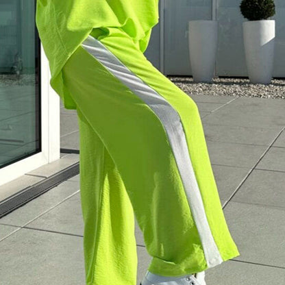 Color-Blocking Casual Top & Pants Set