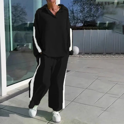 Color-Blocking Casual Top & Pants Set