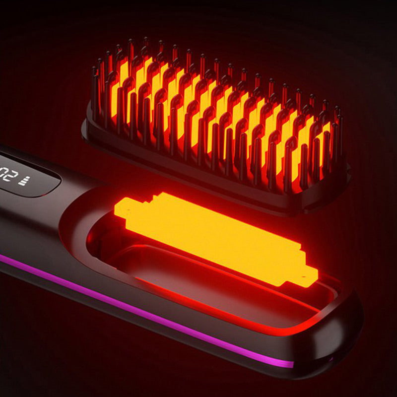 🔥Summer Hot Sale 50% Off🔥Wireless Ceramic Heating Hair Straightening Comb