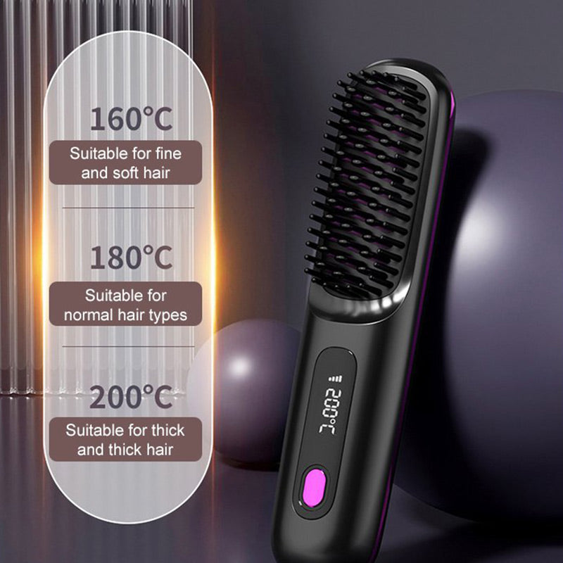 🔥Summer Hot Sale 50% Off🔥Wireless Ceramic Heating Hair Straightening Comb