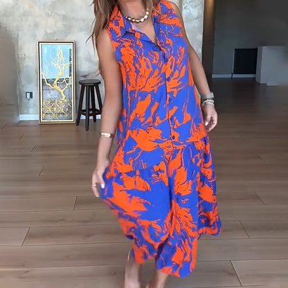 👗Women’s Fashion Print Sleeveless Maxi Dress | Island/Sunset is amazing! Printed maxi dress 🌅