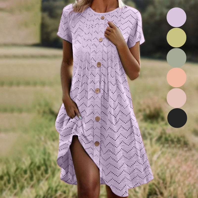 Women’s Short Sleeve Button Down Dress