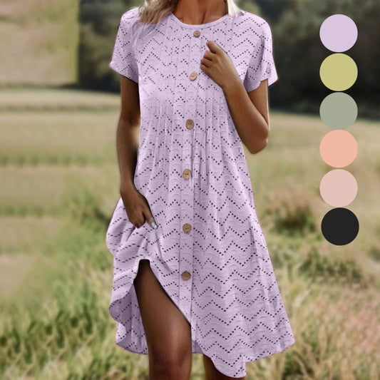 Women’s Short Sleeve Button Down Dress