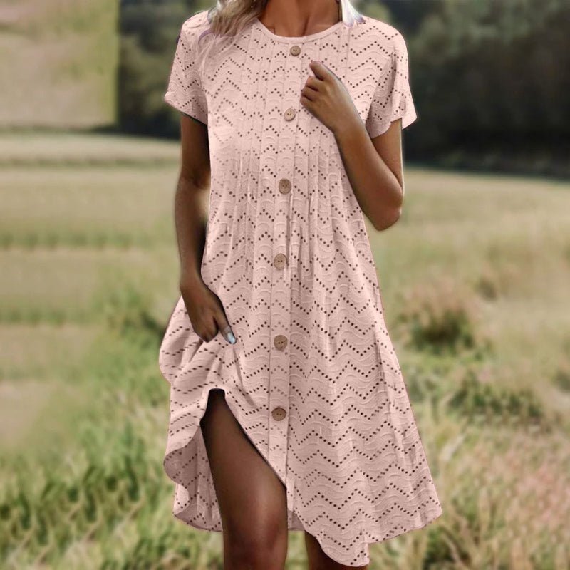 Women’s Short Sleeve Button Down Dress