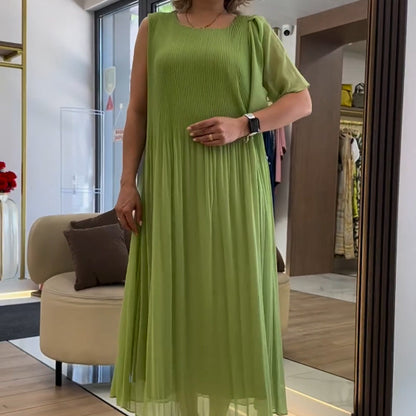 💃🏻Women's Fashion Chiffon Sleeveless Pleated Dress