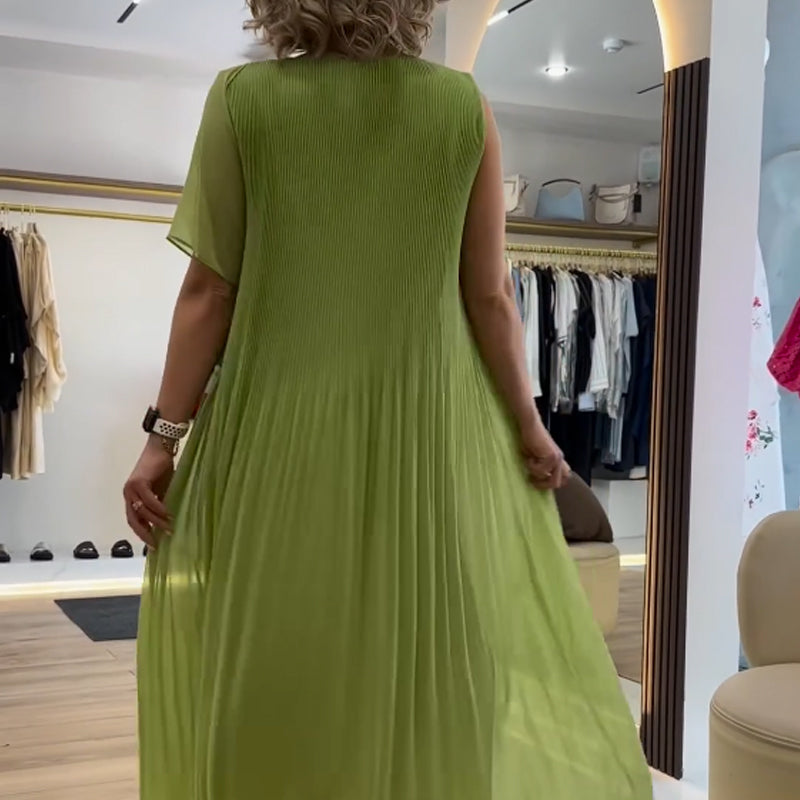 💃🏻Women's Fashion Chiffon Sleeveless Pleated Dress