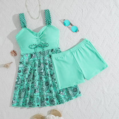 Strap Top & Fitted Swim Shorts Separable Swimsuit 