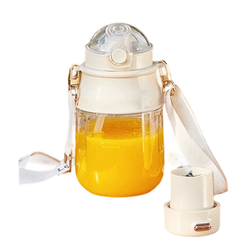2-in-1 Electric Blender Water Bottle with Removable Straw