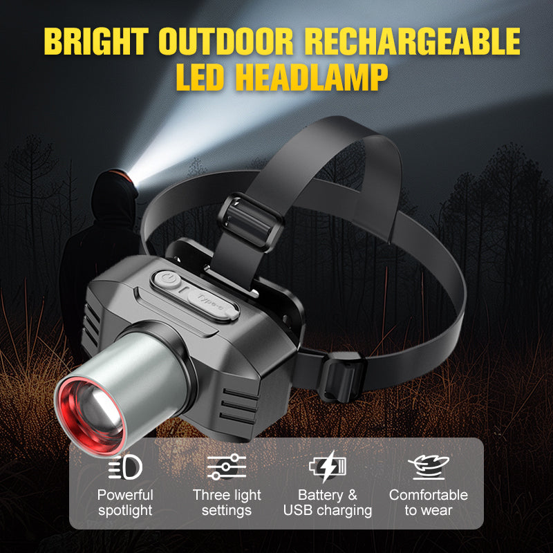 🎁 Hot Sale 49% OFF 🔥Bright Outdoor Rechargeable LED Headlamp