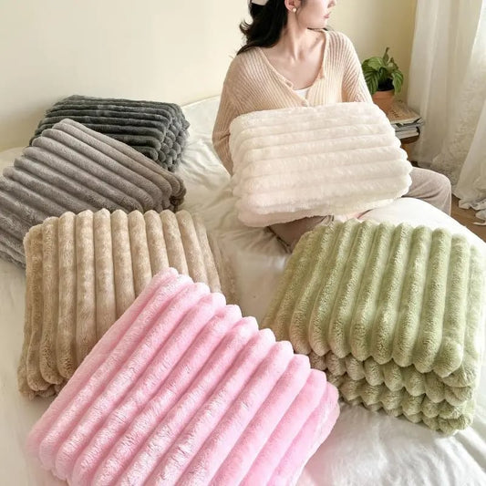 🎅Xmas Hot Sales - 49% OFF🛏️Thickened rabbit plush&milk velvet cover blanket