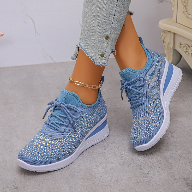 Rhinestones-Embellished Breathable Mesh Sneakers（50% OFF）