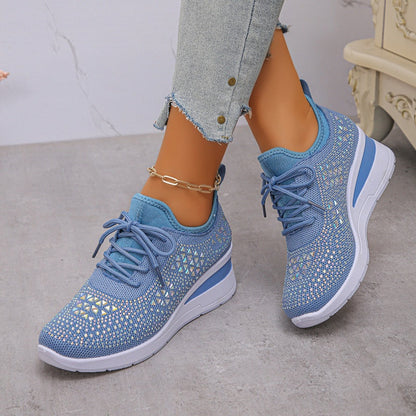 Rhinestones-Embellished Breathable Mesh Sneakers（50% OFF）