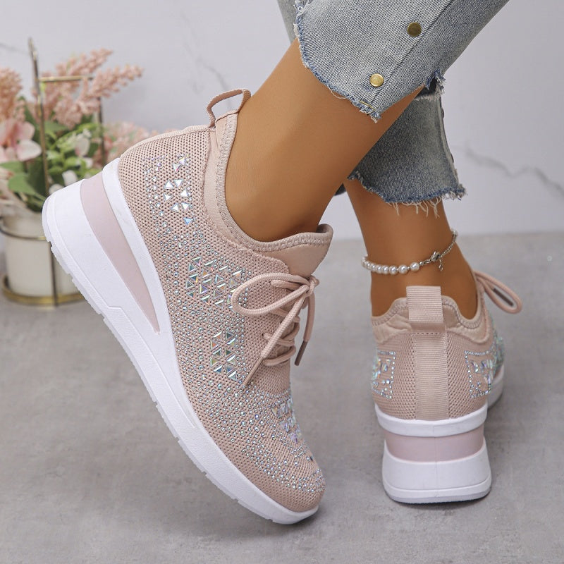 Rhinestones-Embellished Breathable Mesh Sneakers（50% OFF）