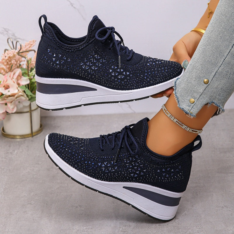 Rhinestones-Embellished Breathable Mesh Sneakers（50% OFF）