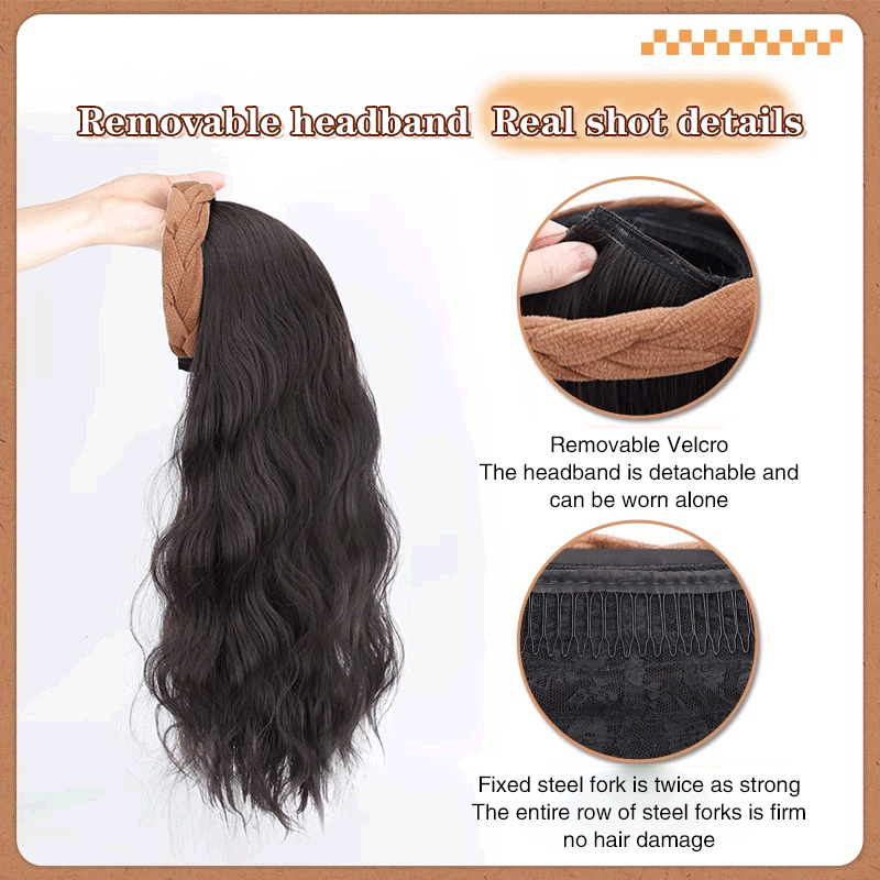 High Cranial Hairstyle Headband Wig