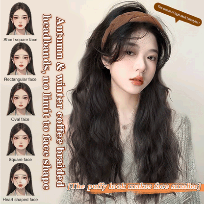 High Cranial Hairstyle Headband Wig