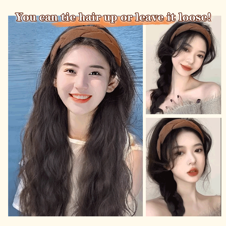 High Cranial Hairstyle Headband Wig