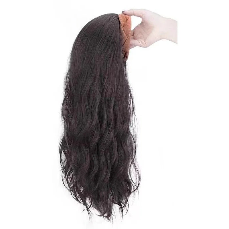 High Cranial Hairstyle Headband Wig