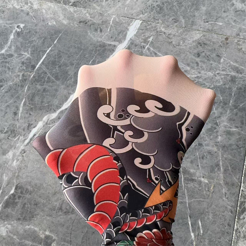 Stretchy Tattoo-Print Leg Sleeve