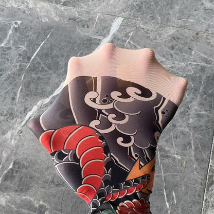 Stretchy Tattoo-Print Leg Sleeve