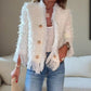 Women’s Fashion Button Tassel Short Coat 💼 – Tassel & Button Elegance, Suitable for Office & Casual Events 👠