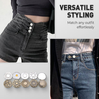Removable No-Sew Jeans Buttons Set