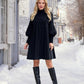 Women's Elegant Lantern Sleeve Pleated Dress
