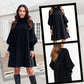 Women's Elegant Lantern Sleeve Pleated Dress