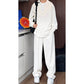 False Two-Piece V-Neck Shirt & Pants Set