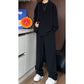 False Two-Piece V-Neck Shirt & Pants Set