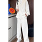 False Two-Piece V-Neck Shirt & Pants Set