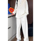 False Two-Piece V-Neck Shirt & Pants Set