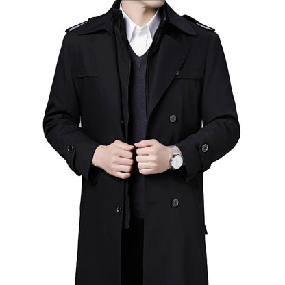 Men's Classic Mid-Length Double-Layer Coat