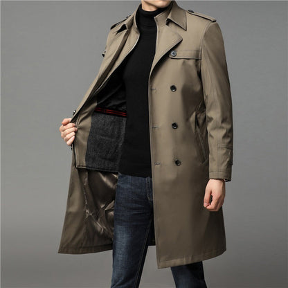 Men's Classic Mid-Length Double-Layer Coat
