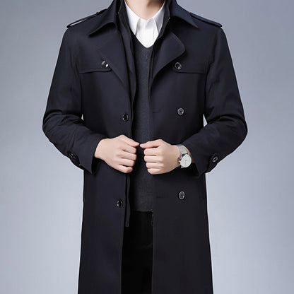 Men's Classic Mid-Length Double-Layer Coat