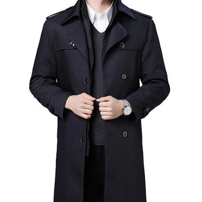 Men's Classic Mid-Length Double-Layer Coat