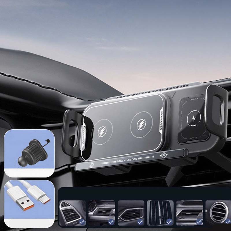 📱Last Day Special Sale 49% OFF⚡2-in-1 Foldable Car Phone Holder & Wireless Charger